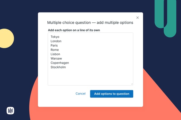 Product update multiple choice options