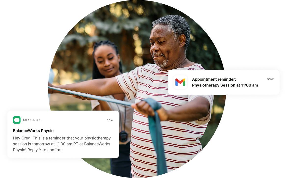 Physiotherapist scheduling appointment reminders