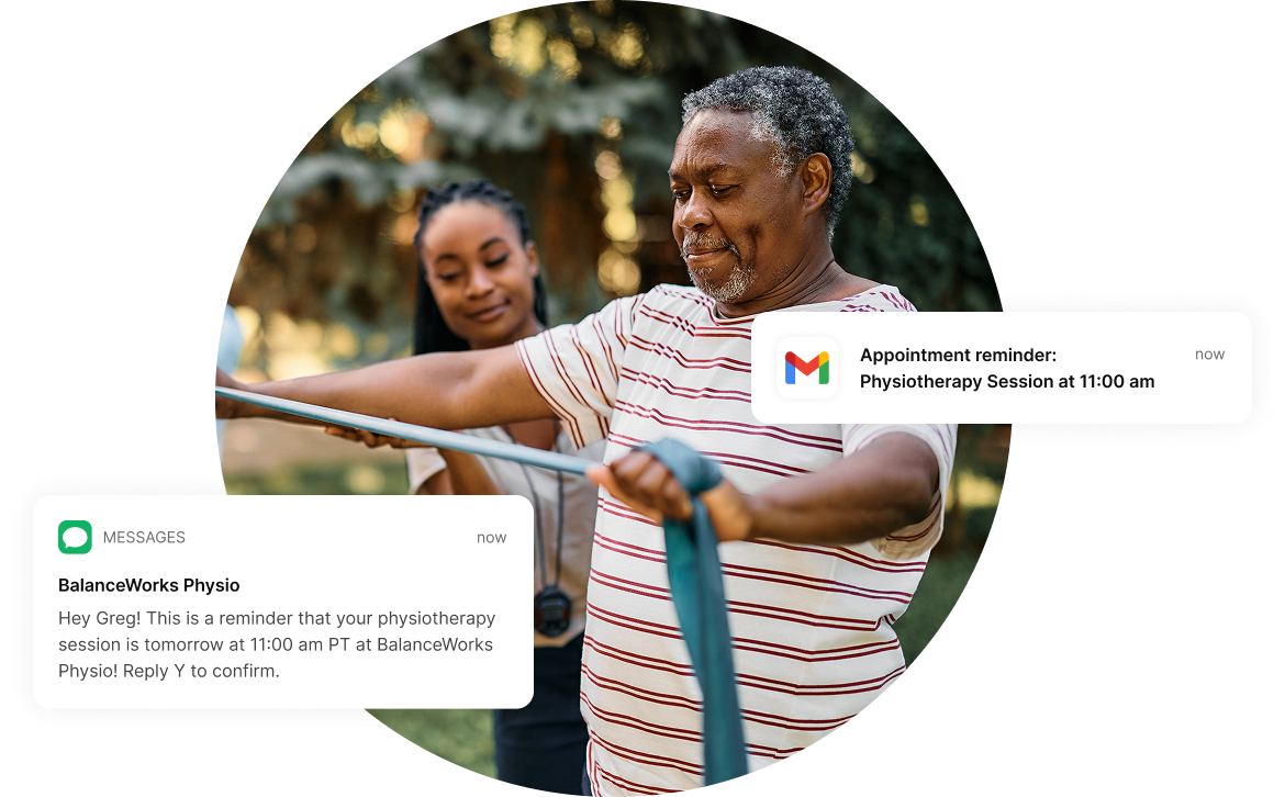 Physiotherapist scheduling appointment reminders
