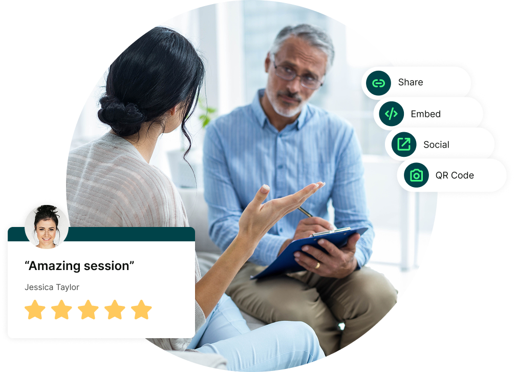 improve ratings and embed your therapy booking page