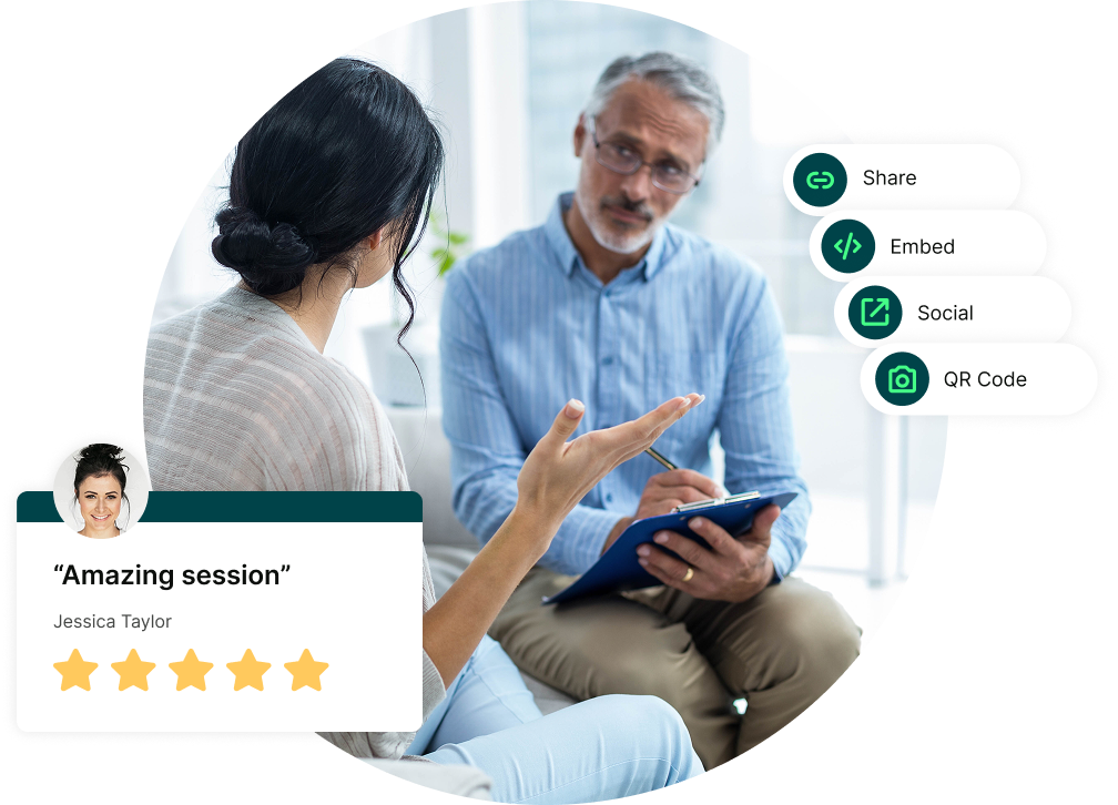 improve ratings and embed your therapy booking page
