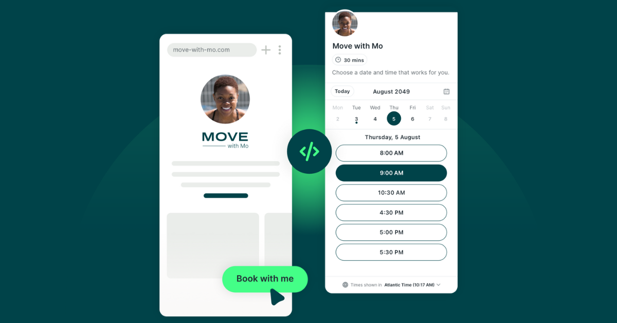 Book now button on YouCanBookMe