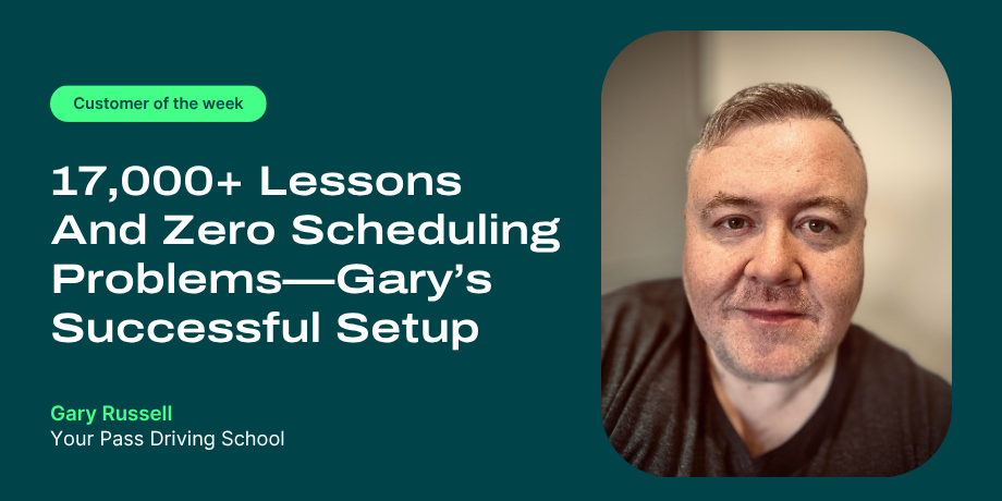 How Gary Russell has booked 17,000 driving lessons using YouCanBookMe's driving school scheduling software