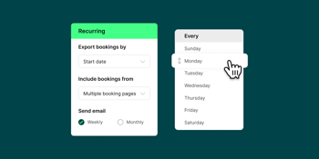 Schedule weekly or monthly booking data exports