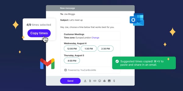 auto-add suggested times in email