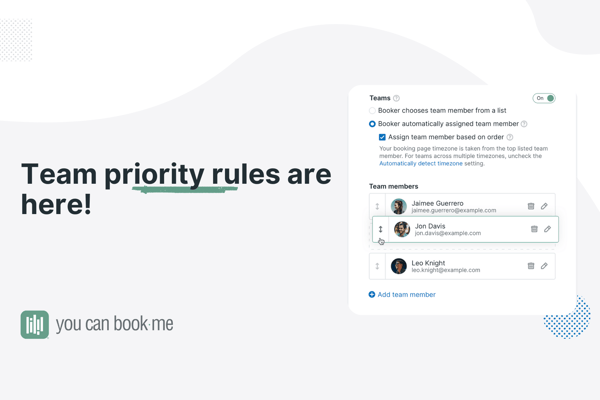 YouCanBook.me product update: Team priority rules are here!