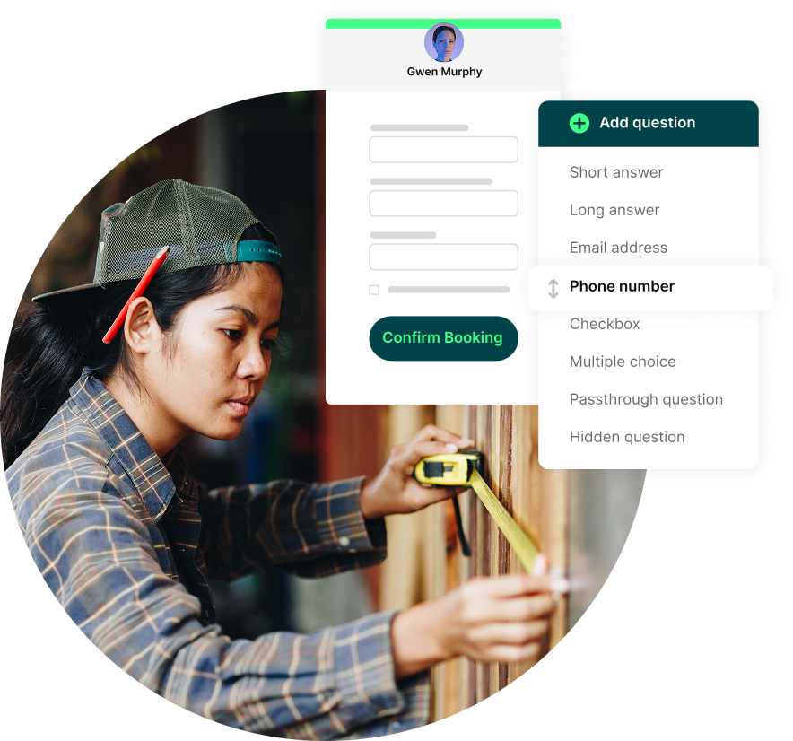 customizable booking forms for home repair scheduling